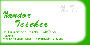 nandor teicher business card